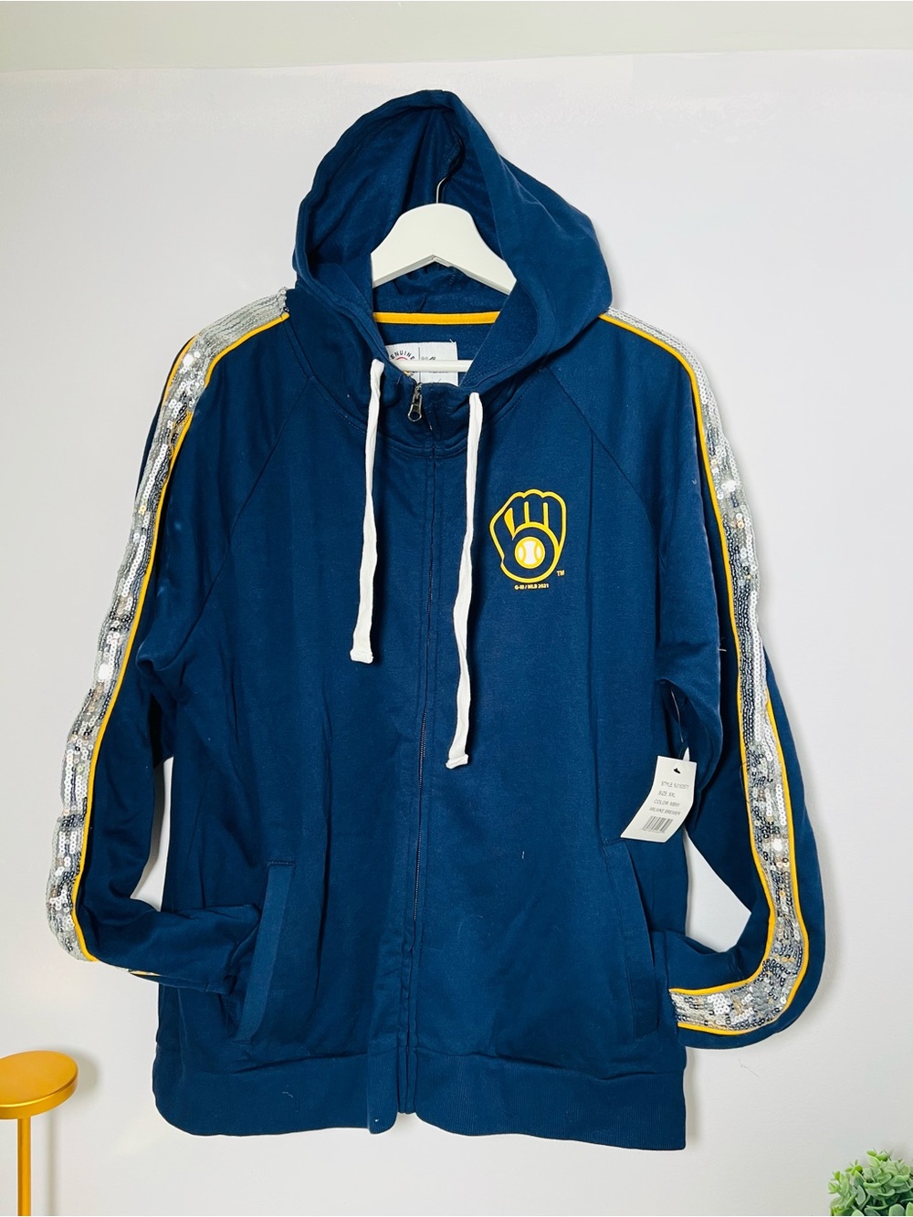 G-III 4Her by Carl Banks Milwaukee Brewers Zip-Up Hoodie – XXL NWT